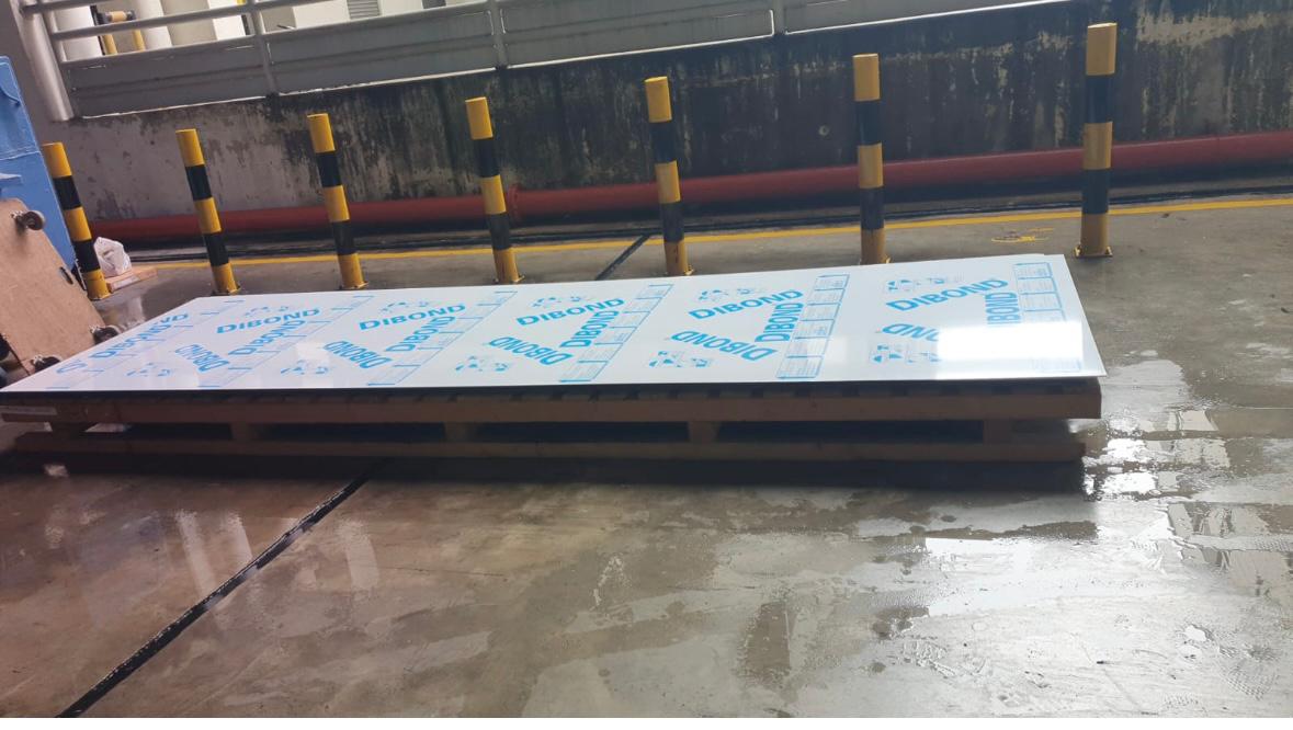 Aluminum composite panels ready for delivery